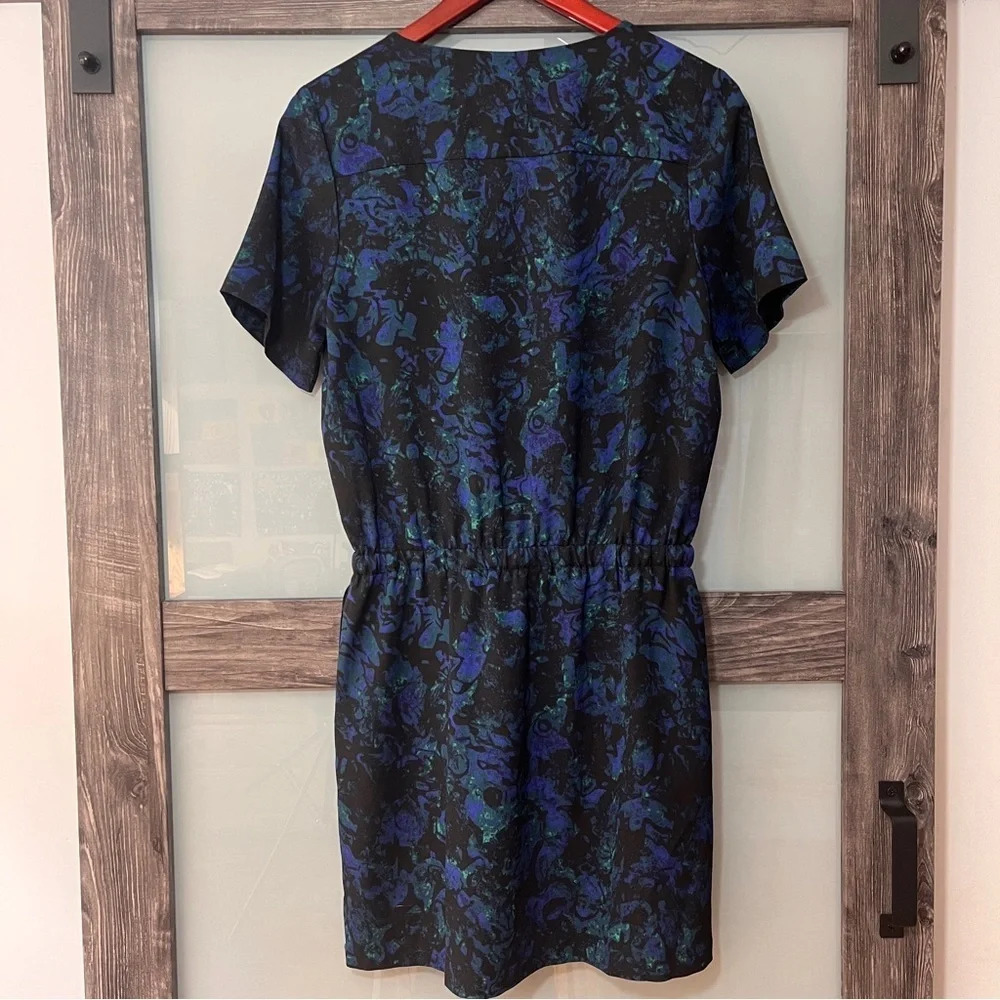 Selected Femme Women’s Blue & Black Dress with VNeck, 1/4 Zip & Pockets Size 36 - Picture 6 of 9